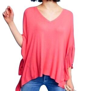 Akemi + Kin Pink Flutter Cape Poncho Top XS/S Whimsy Fairy Asymmetric Tunic Vaca